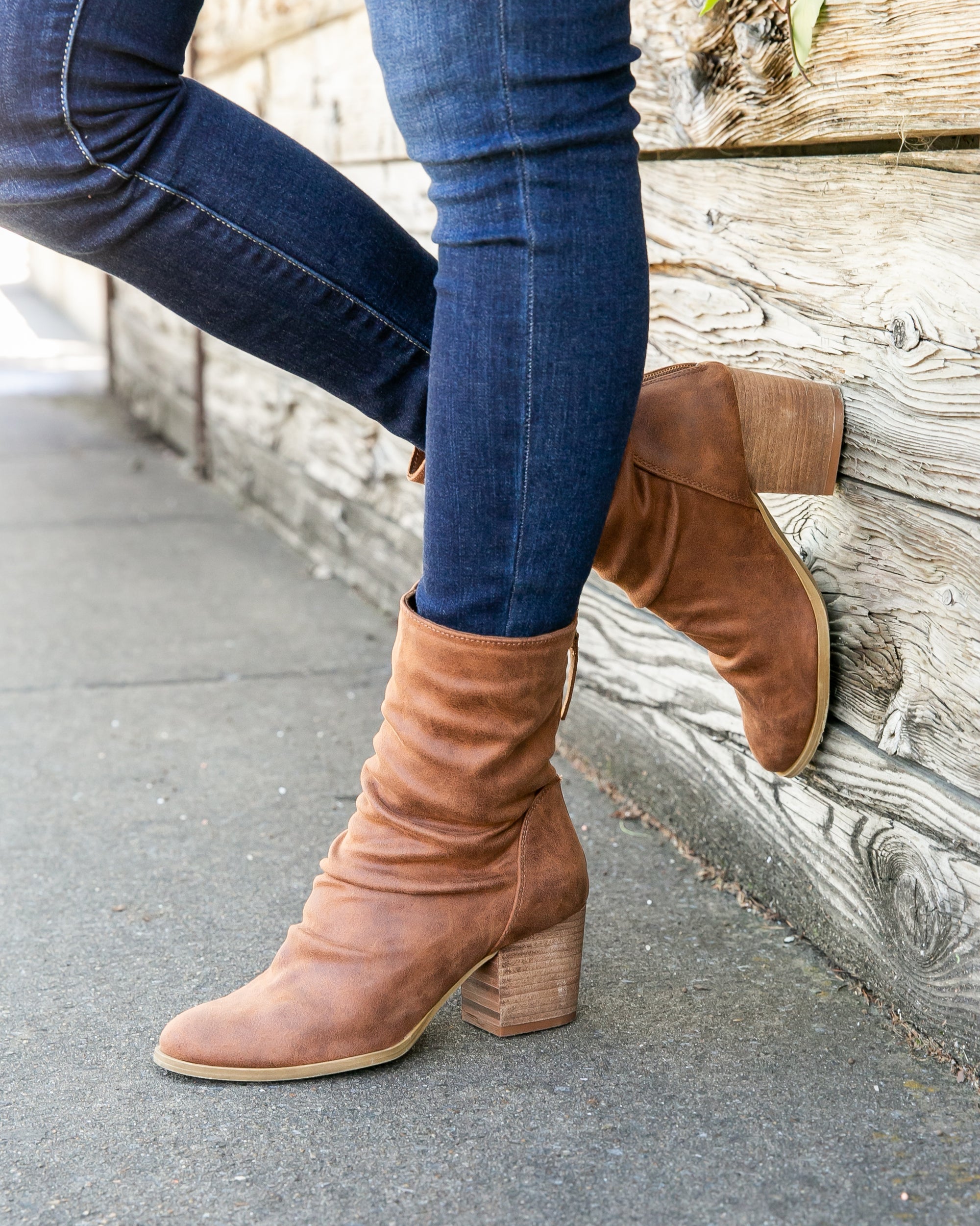 cognac booties