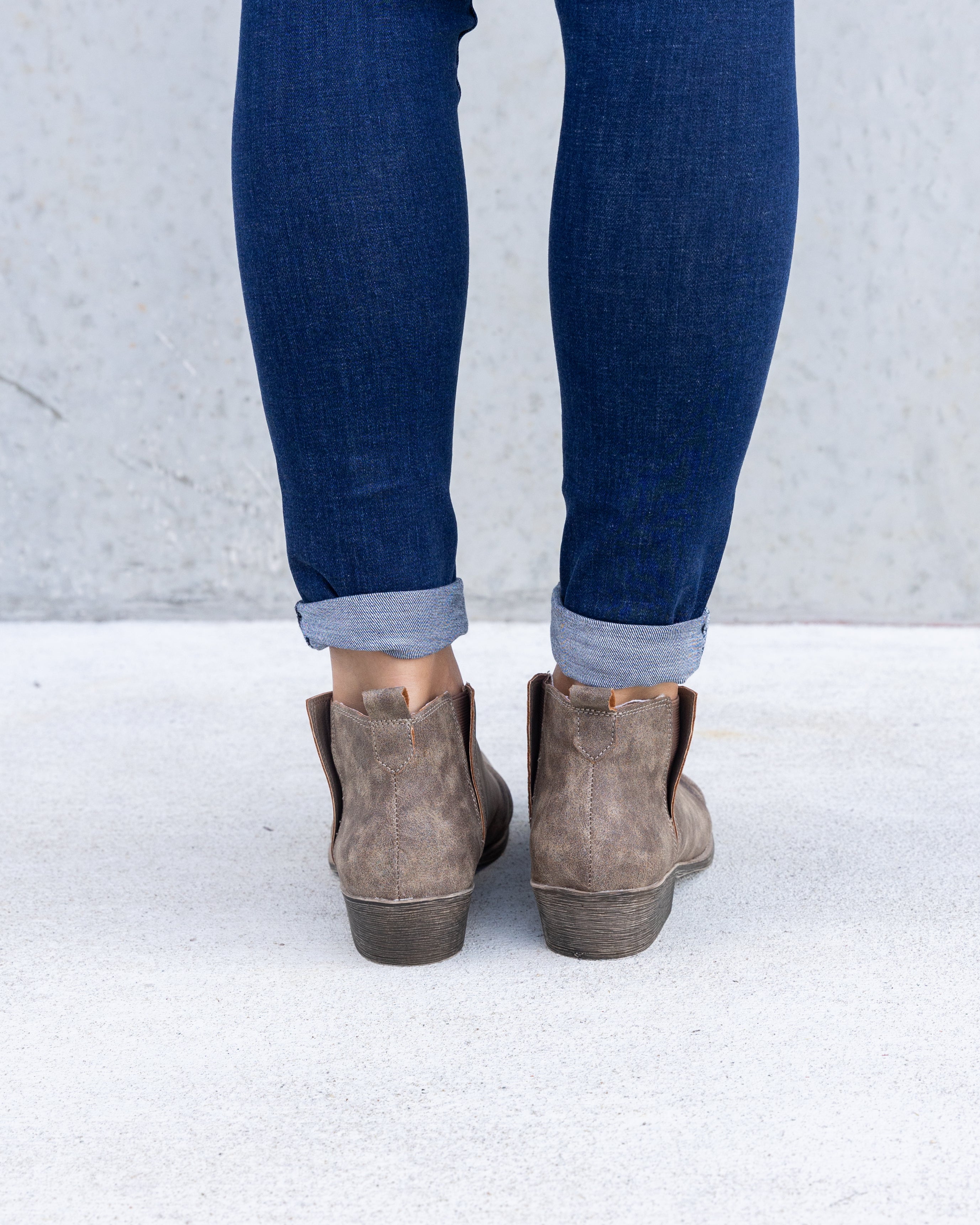 Juliana Slip On Booties - Taupe