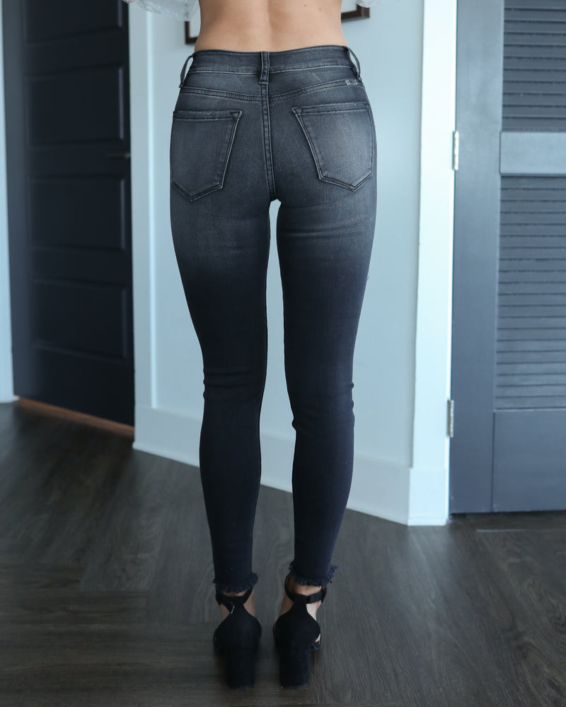 Laney Faded Skinny Jeans - Black - Eleven Oaks Boutique