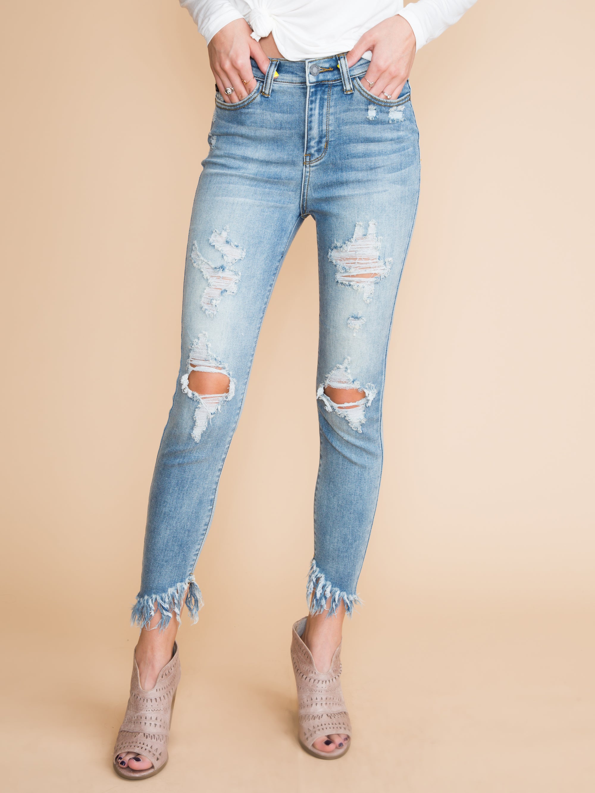 frayed jeans