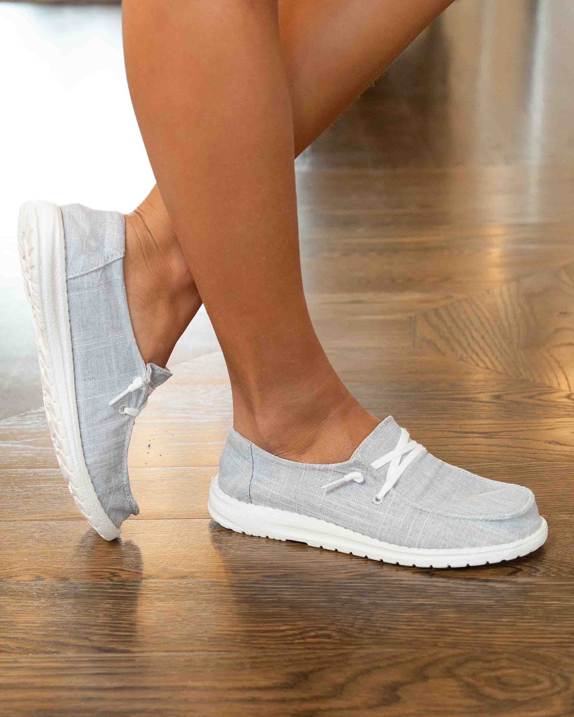 light grey slip on shoes