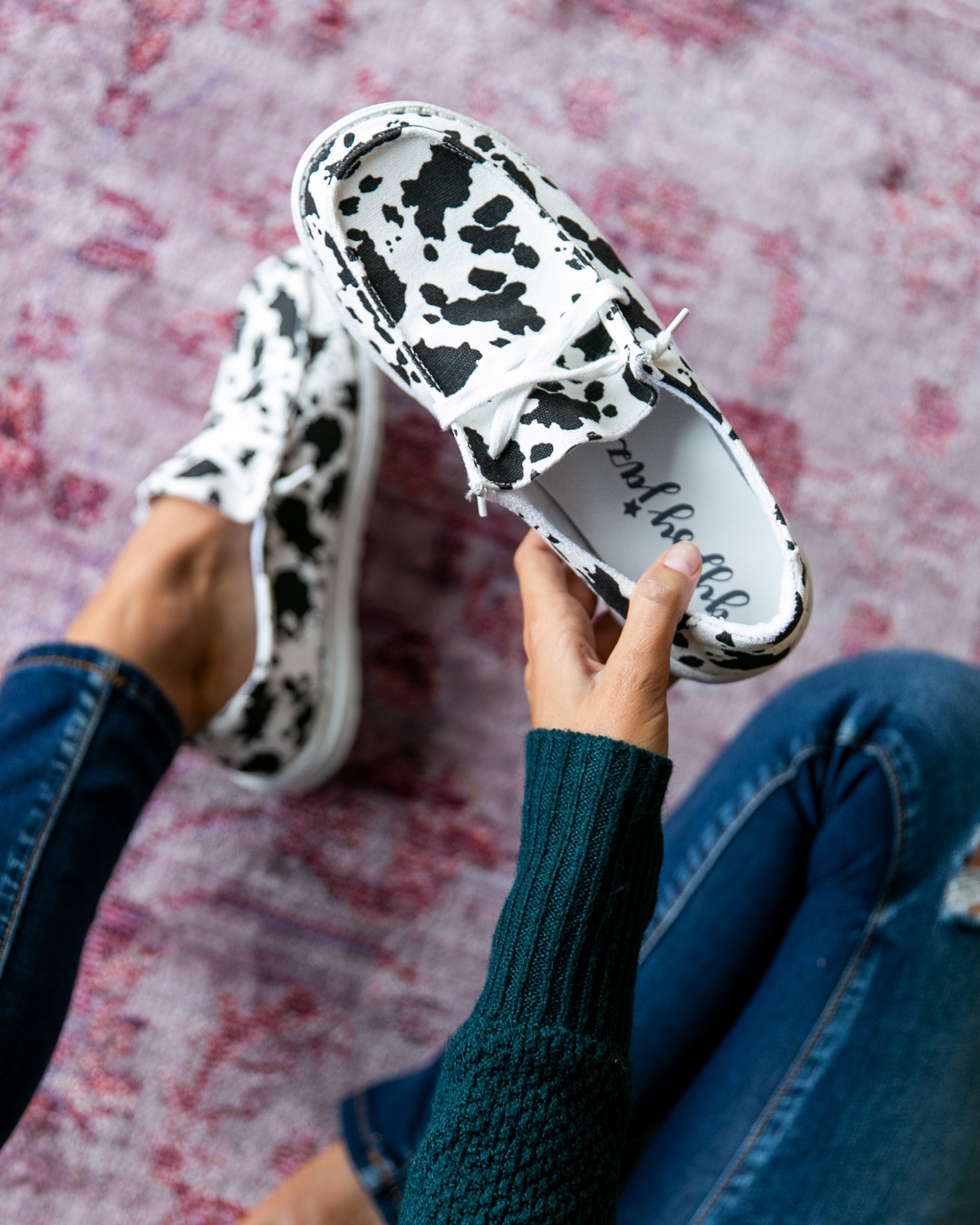 cow print sneakers