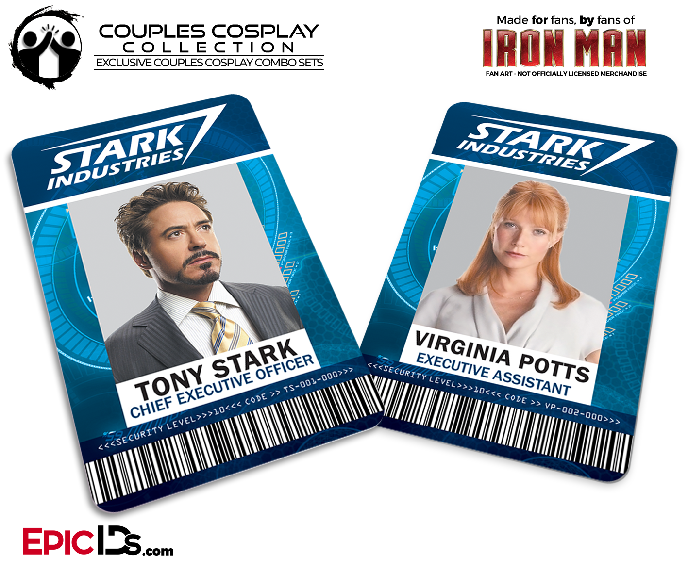 Iron Man / Avengers Inspired Stark Industries Name Badge Employee ID [Couples Cosplay]