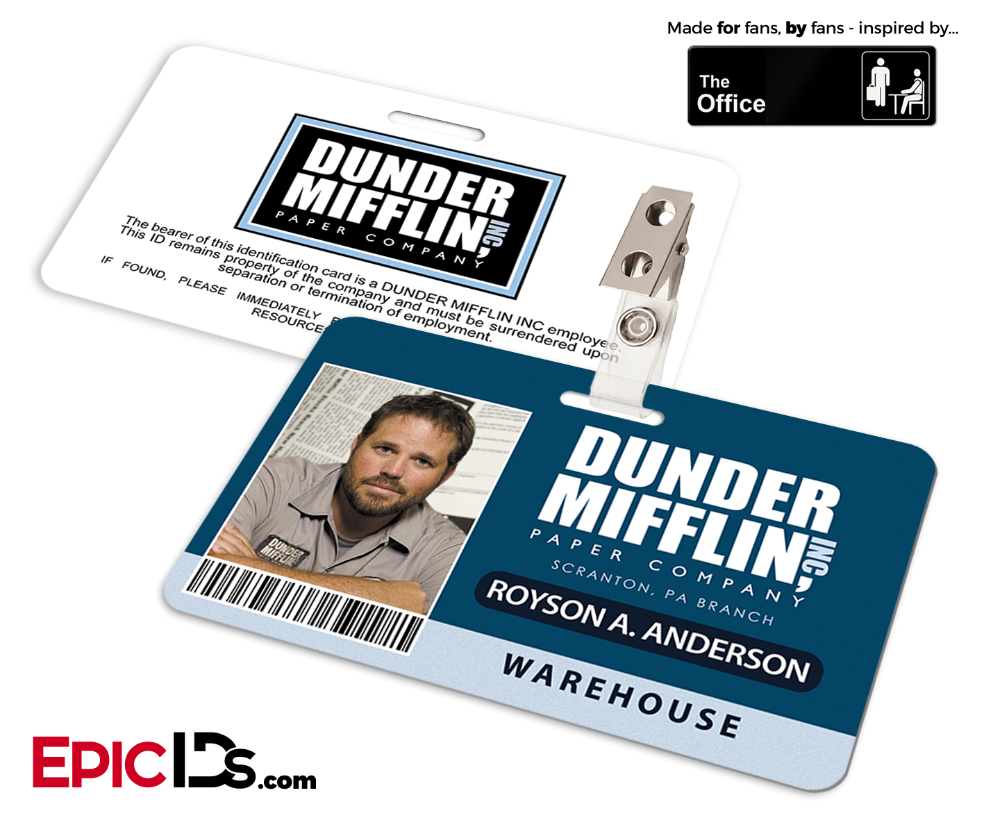 The Office Inspired - Dunder Mifflin Employee ID Badge - Roy Anderson -  Epic IDs