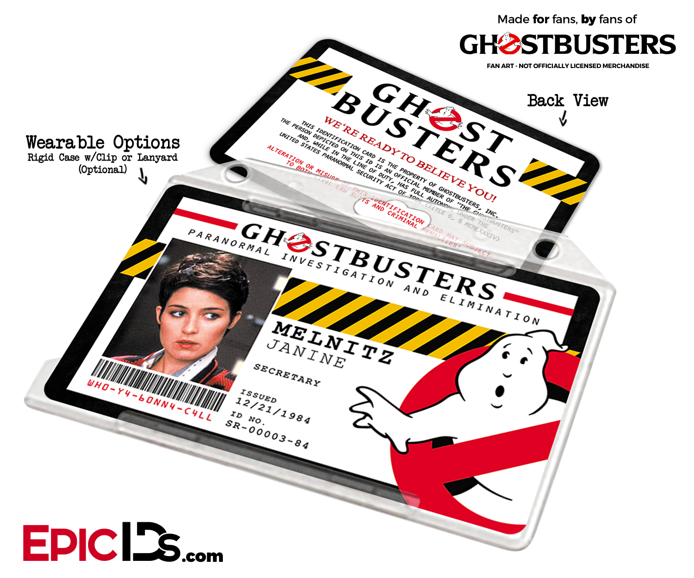 Ghostbusters Paranormal Investigation Cosplay Name Badge/ID Card Jan
