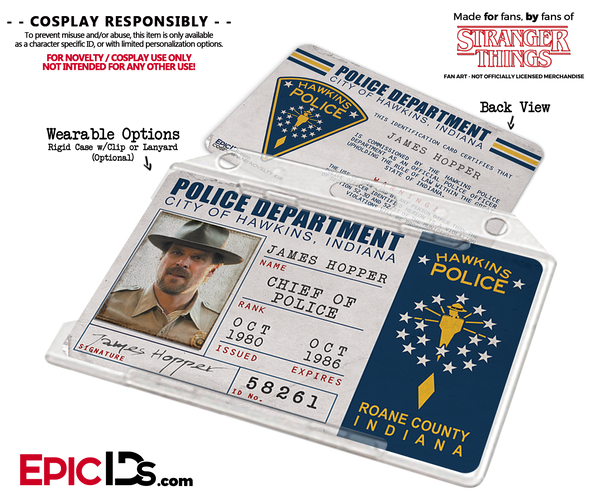 Hawkins Police Department Stranger Things ID Card Jim