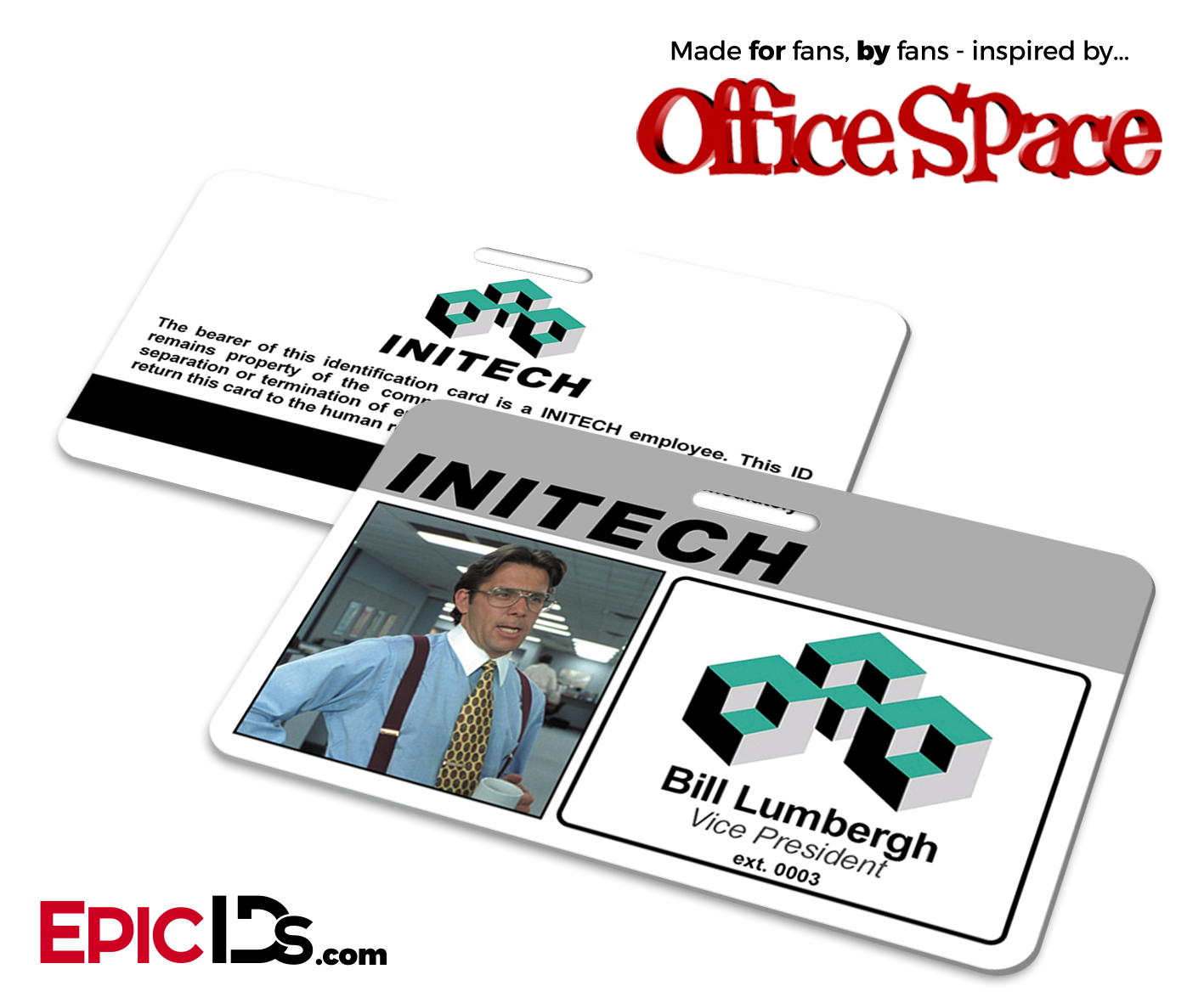 Office Space Inspired Initech Employee ID / Name Badge - Bill Lumbergh -  Epic IDs