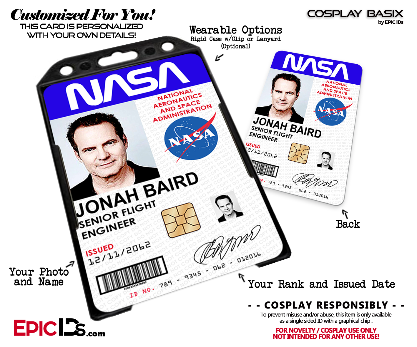 Custom Order Haywood - NASA ID Card - Jonah Baird - Epic IDs