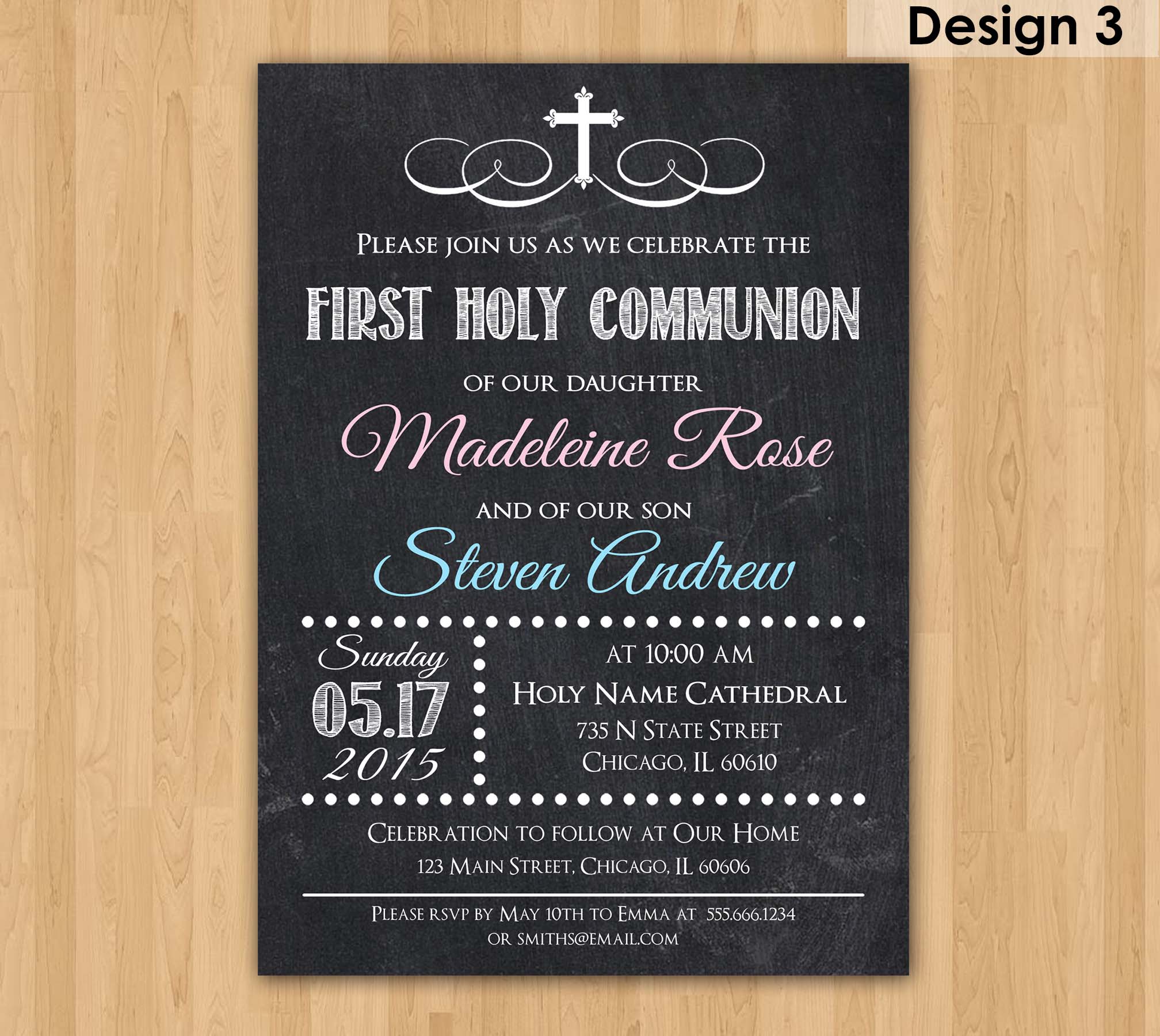 Twin Communion Invitations, First Communion Invitation, Communion Invi ...
