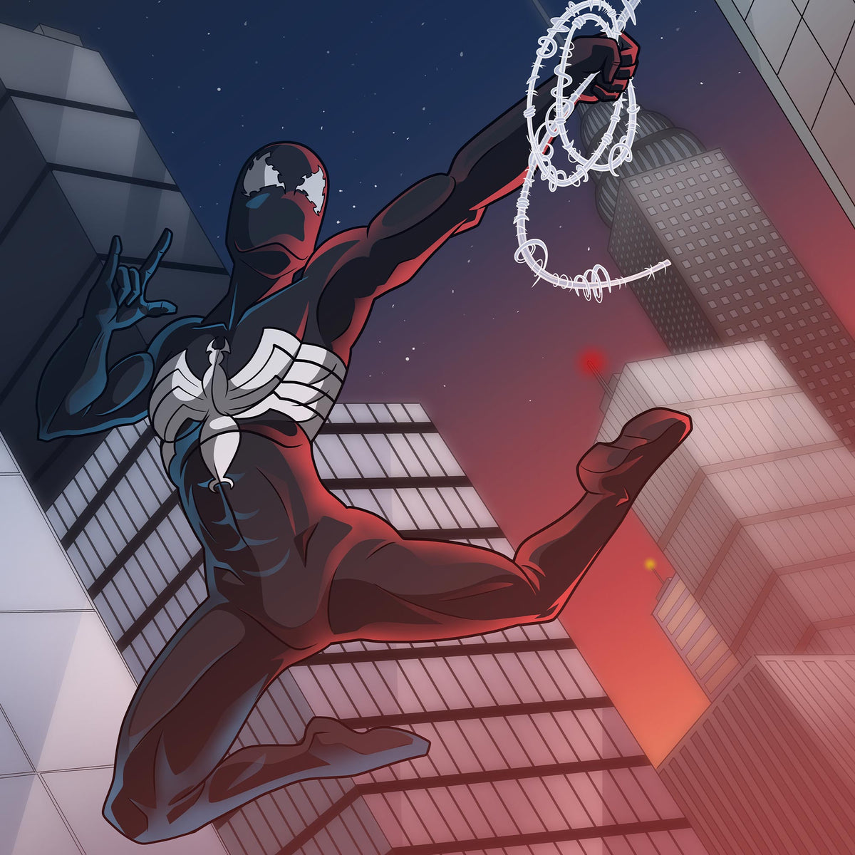 Symbiote Costume Spider-Man Black Suit Venom Alien Swinging New York –  James Art Ville