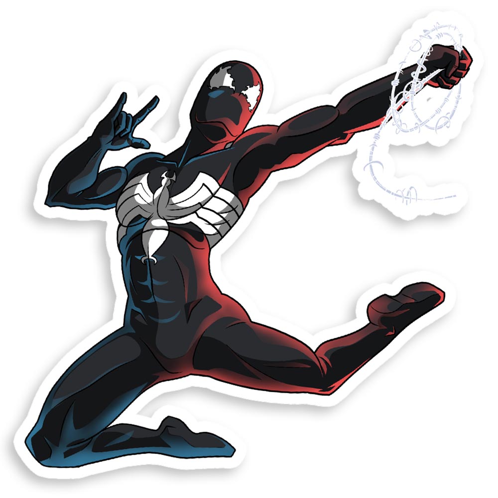 Black Symbiote Suit Spider-Man Web Swinging 3