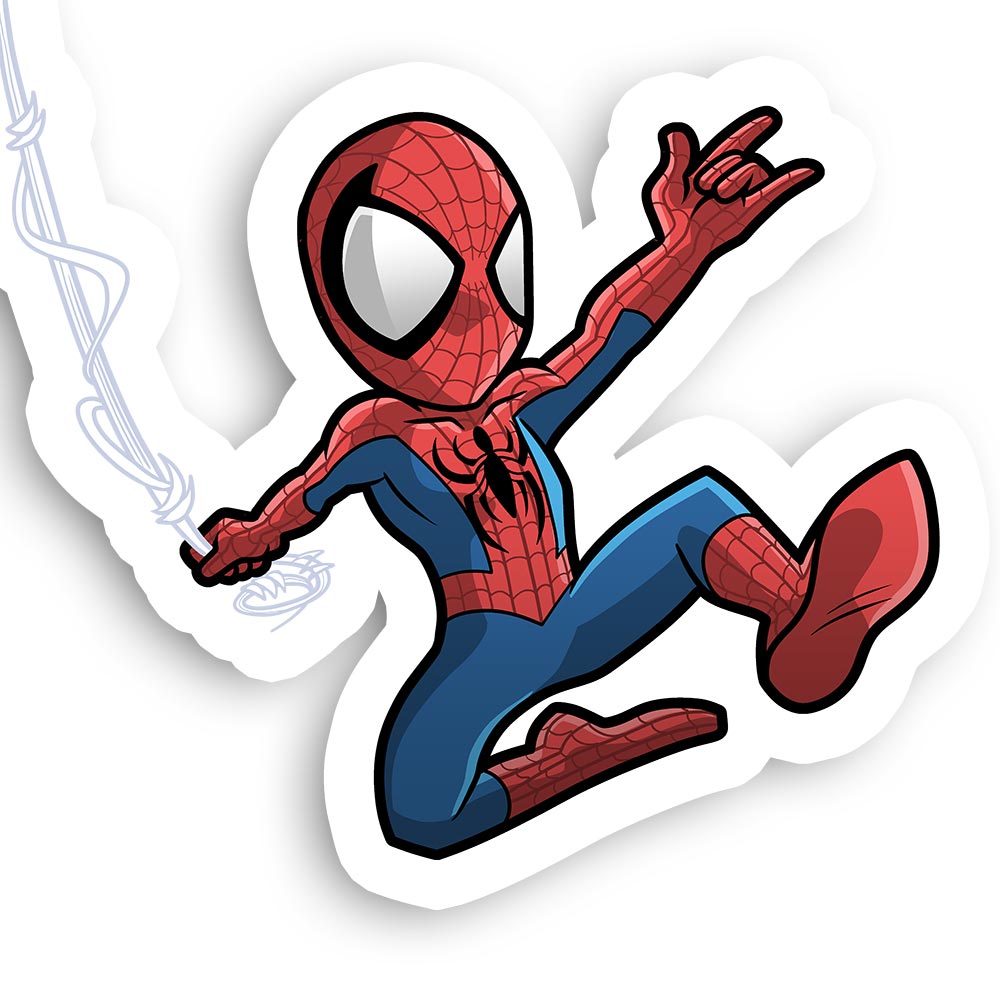 SpiderMan 3" DieCut Glossy Paper Sticker by James Art Ville