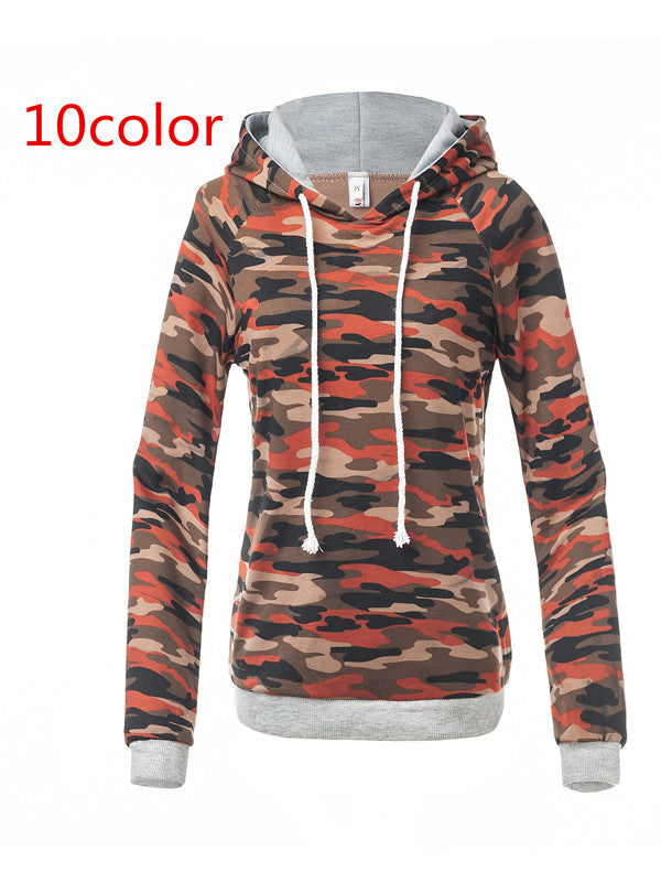 Camouflage Print Multi-colored Hooded Sweatshirt – FIREVOGUE