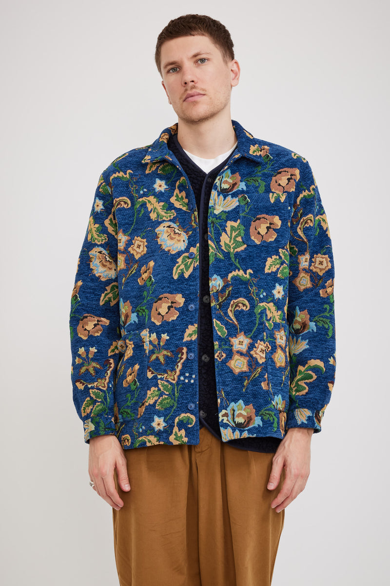 Kestin Ormiston Shirt Jacket Royal Blue Jacquard | Maplestore