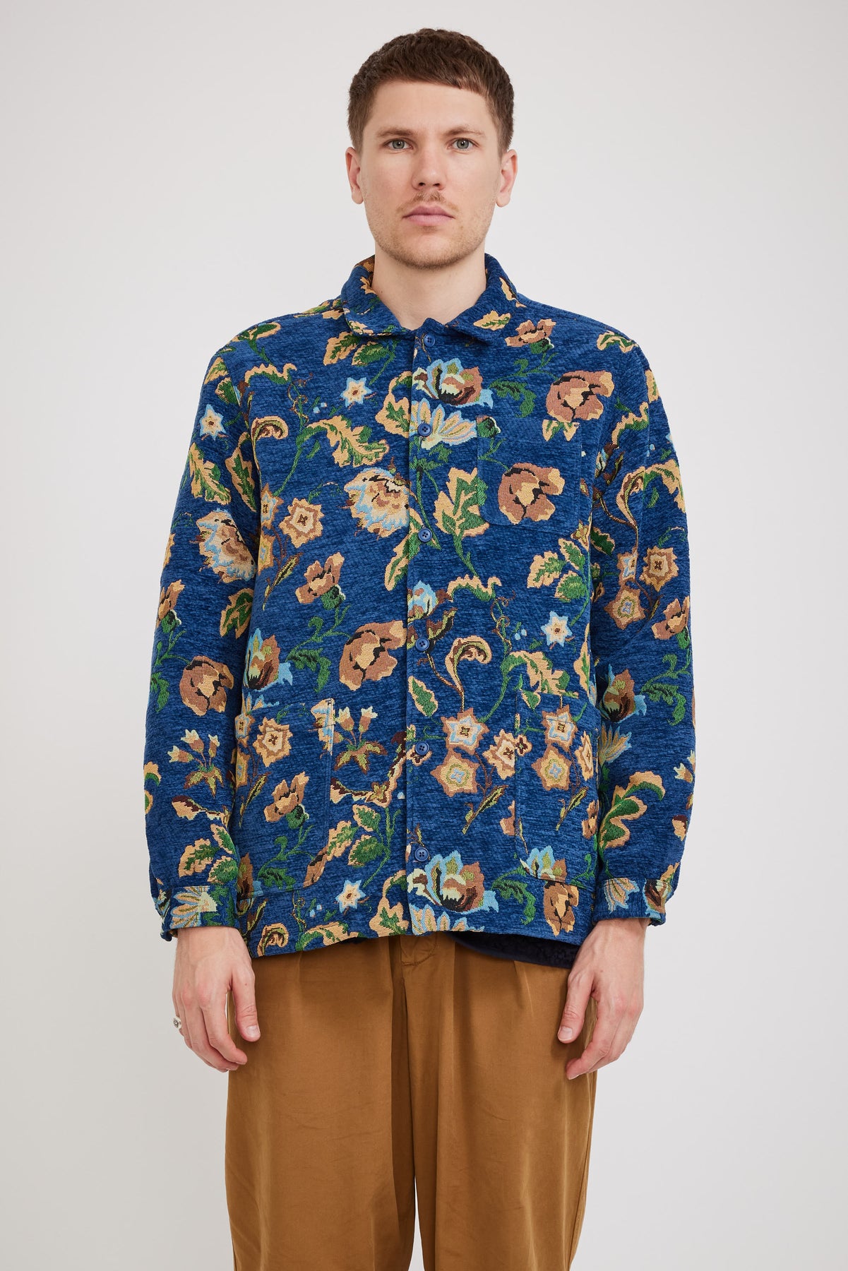 Kestin Ormiston Shirt Jacket Royal Blue Jacquard | Maplestore