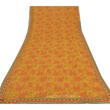 Load image into Gallery viewer, Sanskriti Vintage Yellow Saree Blend Georgette Printed Sari 5 Yard Craft Fabric
