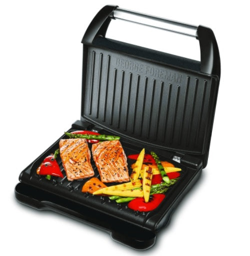 George Foreman Family Steel Grill/ Removable Drip Tray/ Non- Stick Pla ...