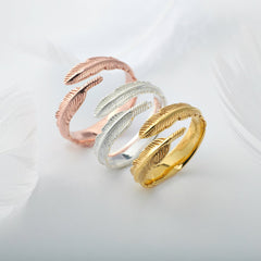 3x Feather Plume Rings