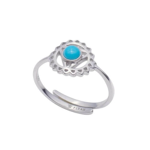 FIYAH silver throat chakra ring