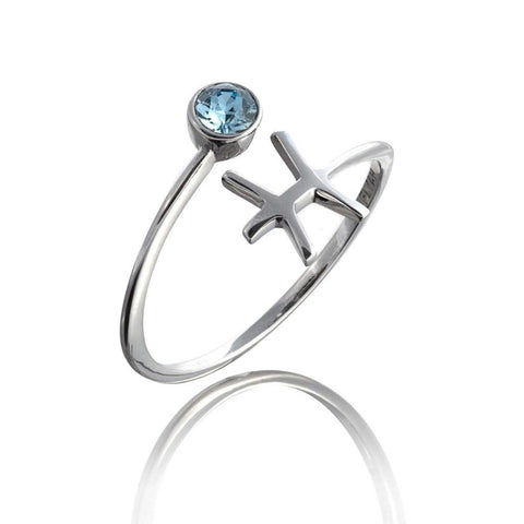 FIYAH Adjustable Silver Pisces Zodiac Ring