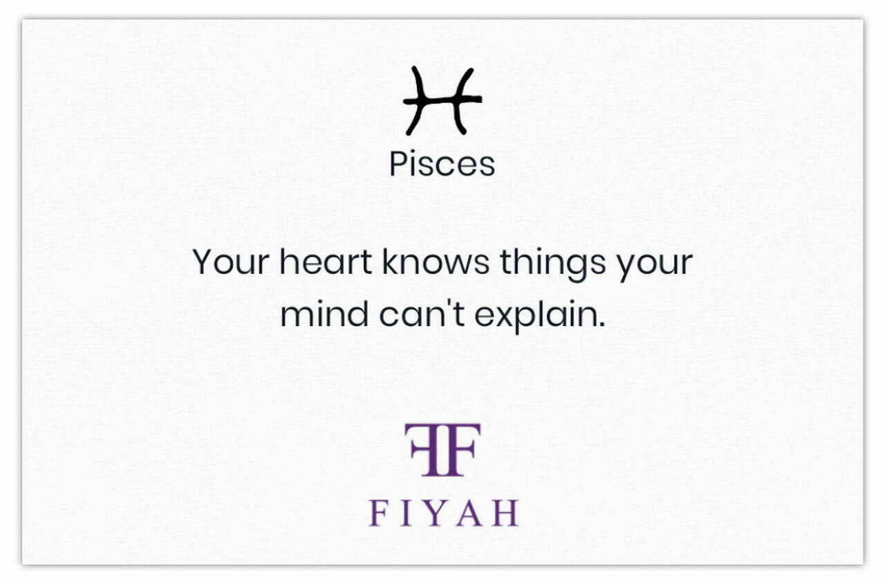 FIYAH Pisces zodiac ring meaning card