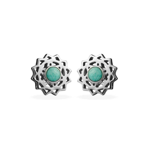 FIYAH silver heart chakra stud earrings product image