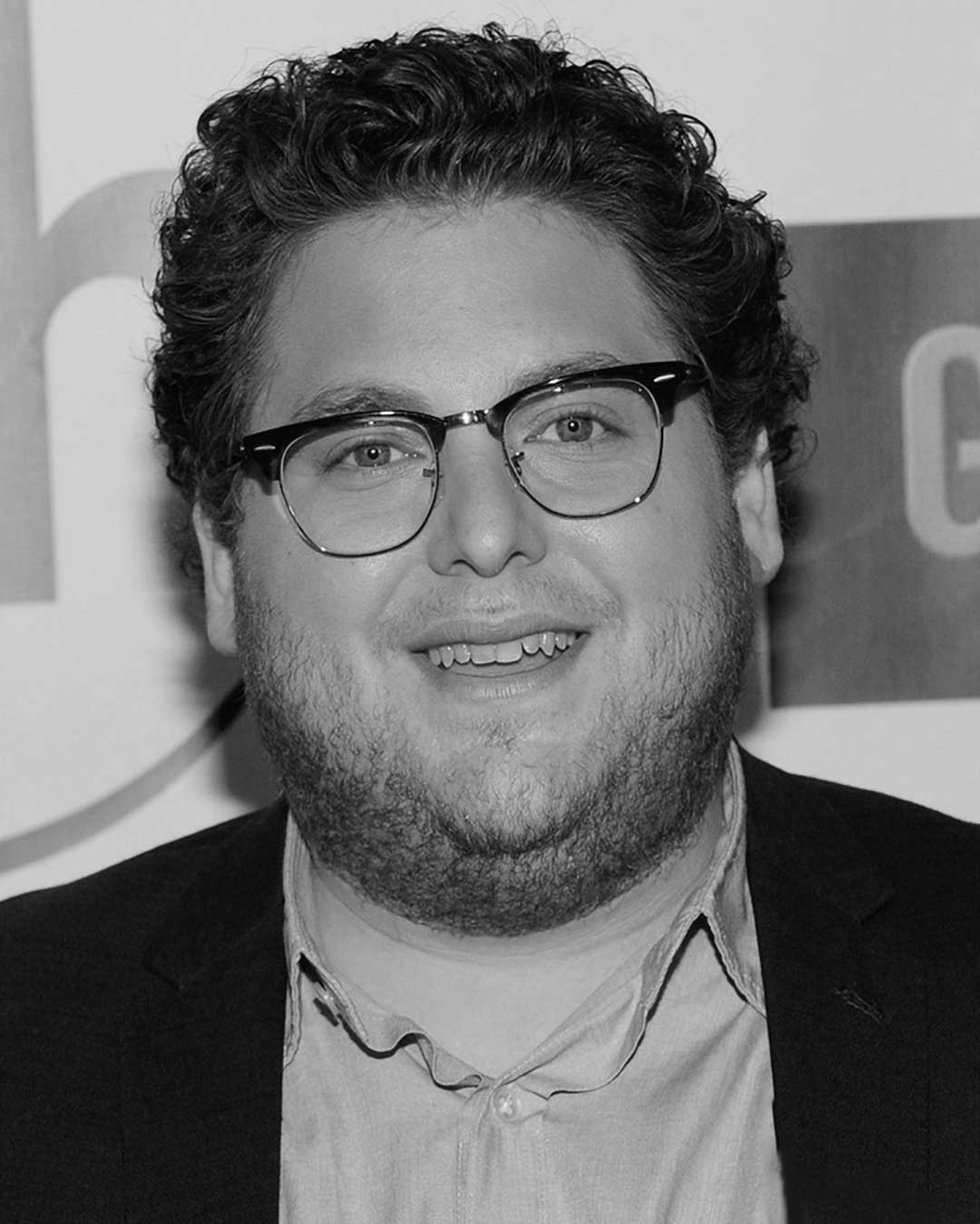 Actor Jonah Hill wearing undersized Clubmaster spectacle frame