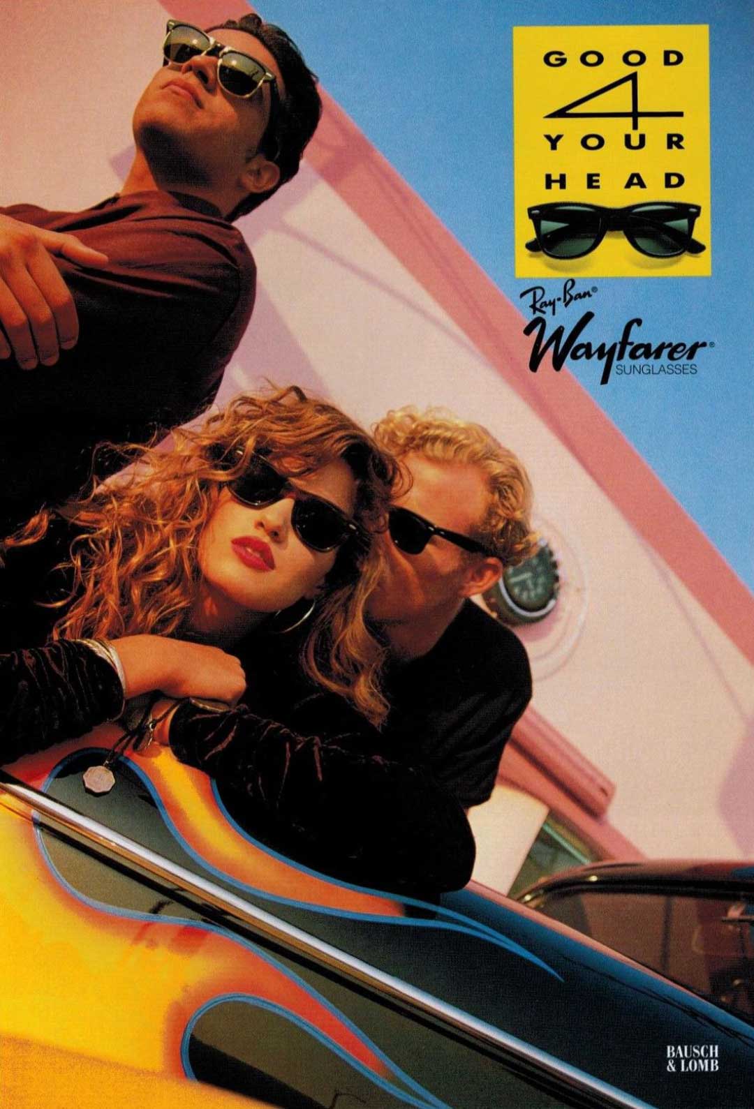 Bausch and Lomb poster advert for the Ray Ban Wayfarer sunglasses frame range