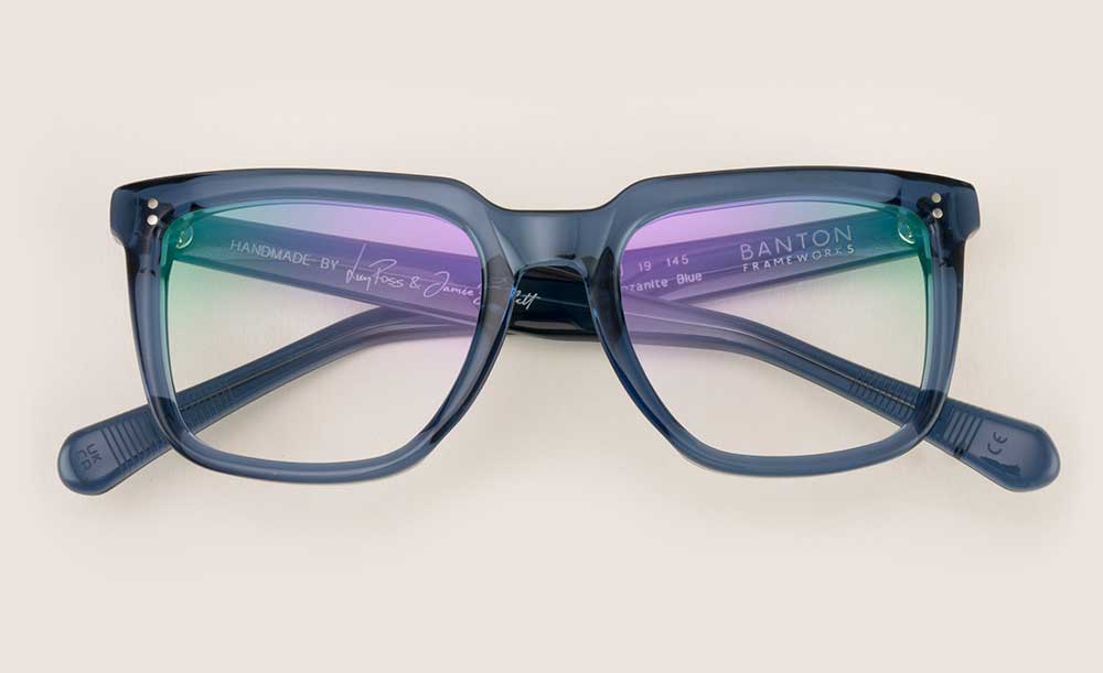 Chunky blue acetate glasses frame