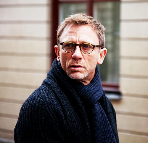 Daniel Craig wearing Mykita Helmut glasses