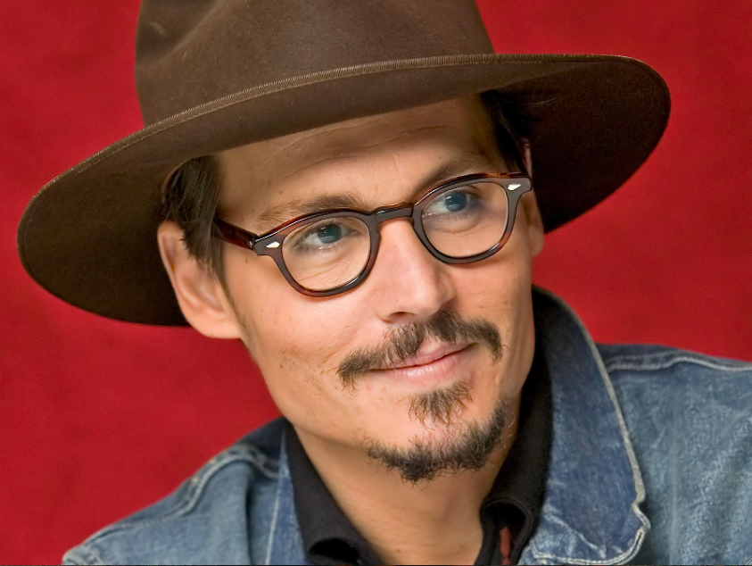 Johnny Depp Wearing Tortoise Moscot Glasses