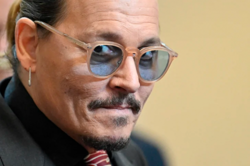 Johnny Depp wearing AM Sunglasses in Court