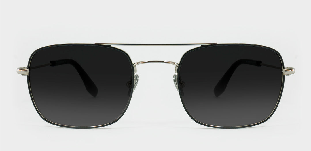 Large fit sunglasses frame made from silver wire