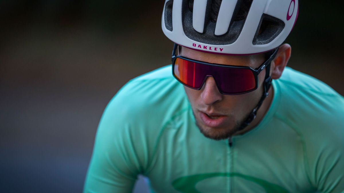 Man Cycling Wearing Oakley Sutro