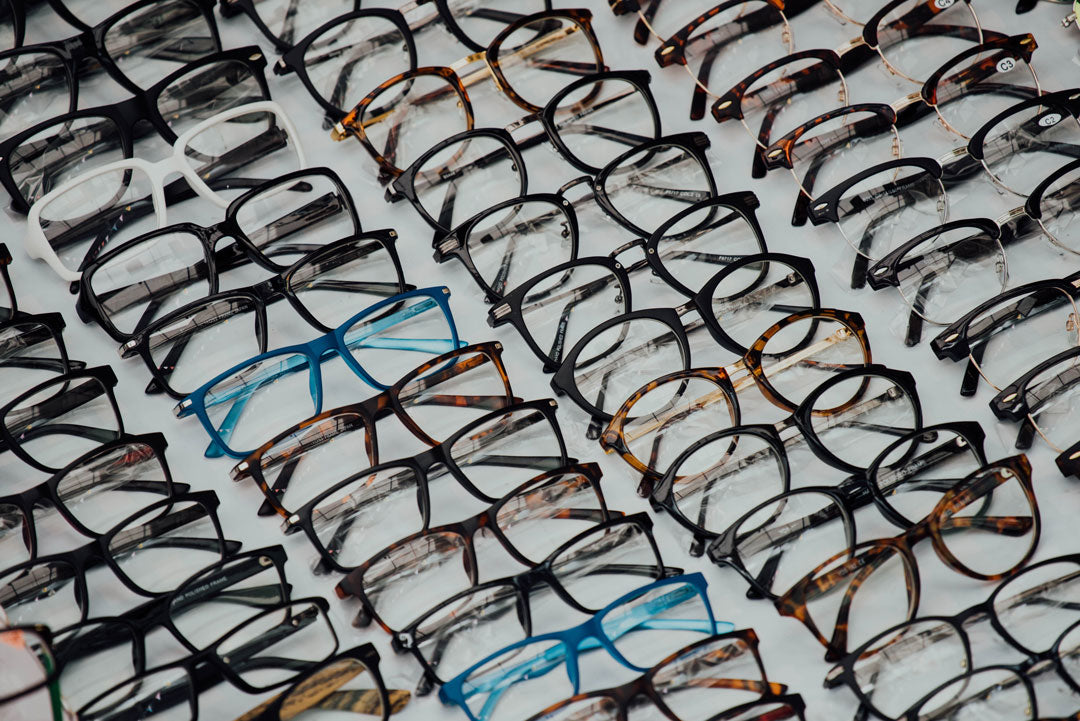 Multiple rows of private label spectacle frames