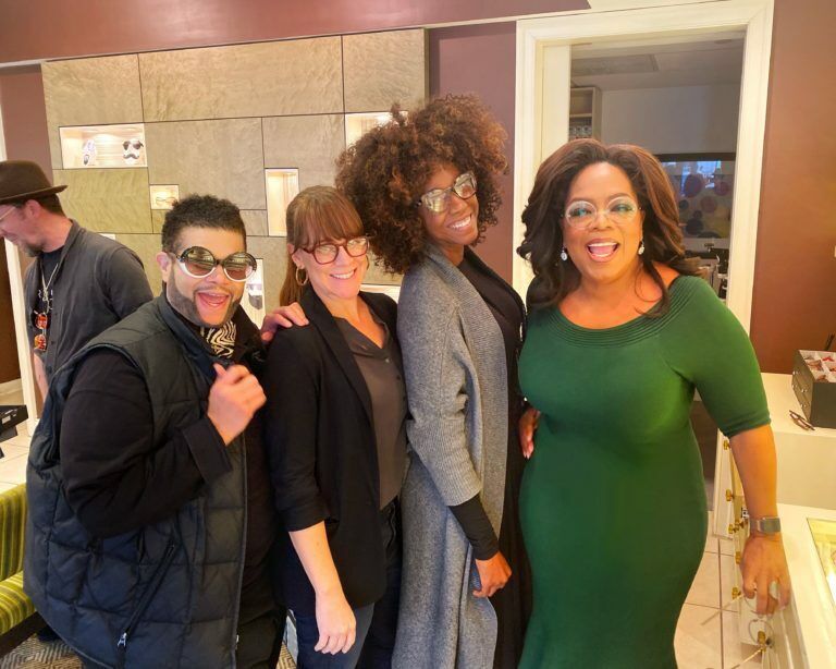 Oprah Wearing Gotti Glasses Backstage
