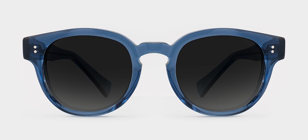 Gwyneth - Oversize Oval Retro Circle Fashion Curved Round Sunglasses Blue