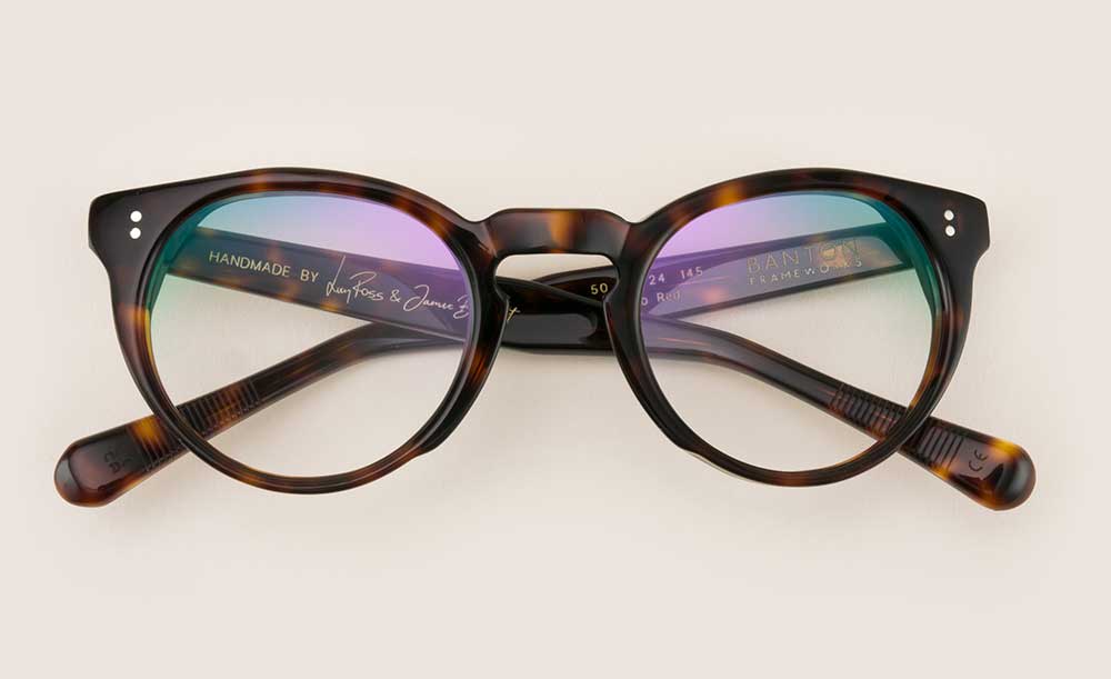 Round Havana acetate spectacle frame