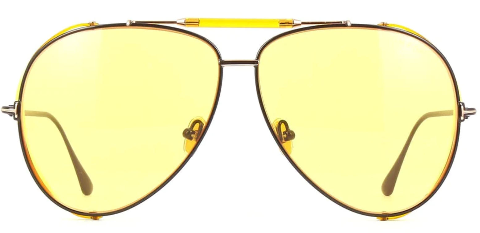 Tom Ford Yellow Tinted Aviator Sunglasses