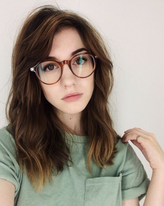 Woman Wearing Over sized hipster glasses