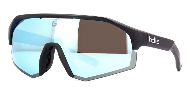 Three quarter view of Bollé Light Shifter sunglasses with silver mirror lenses