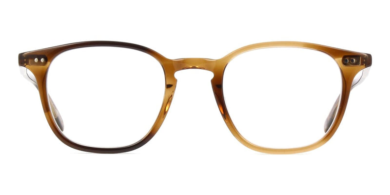 Rounded amber colour spectacles frame with keyhole bridge