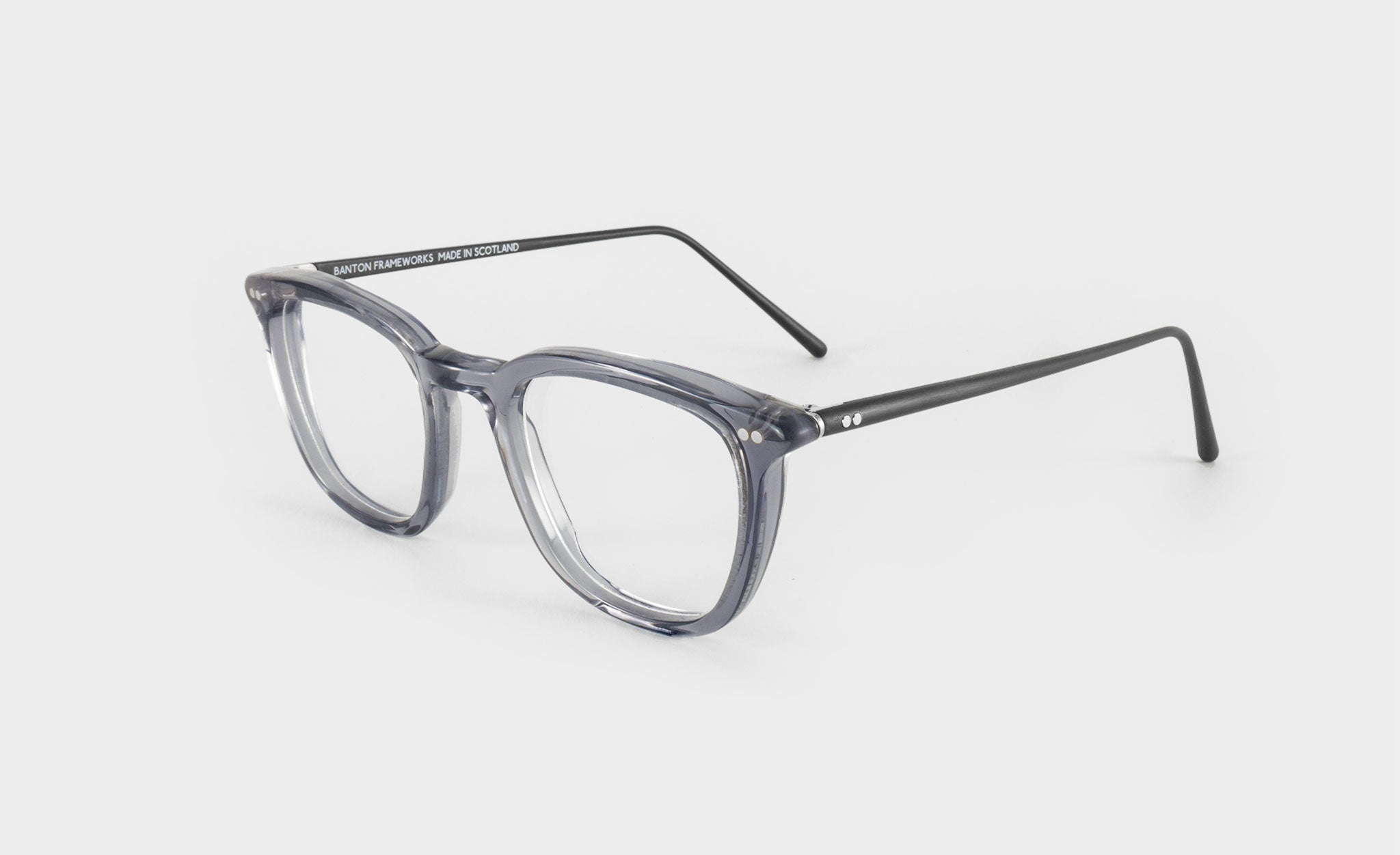 Rounded Square Grey Glasses Frame for Men - Banton Frameworks