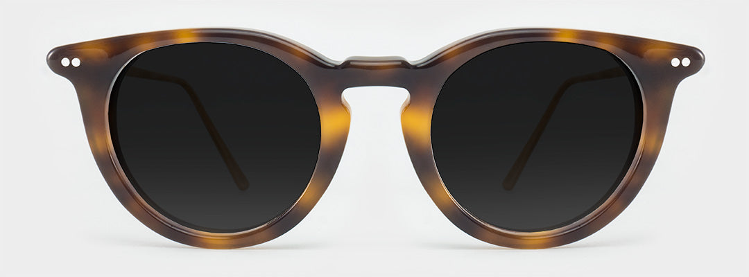 round tortoiseshell polarised sunglasses