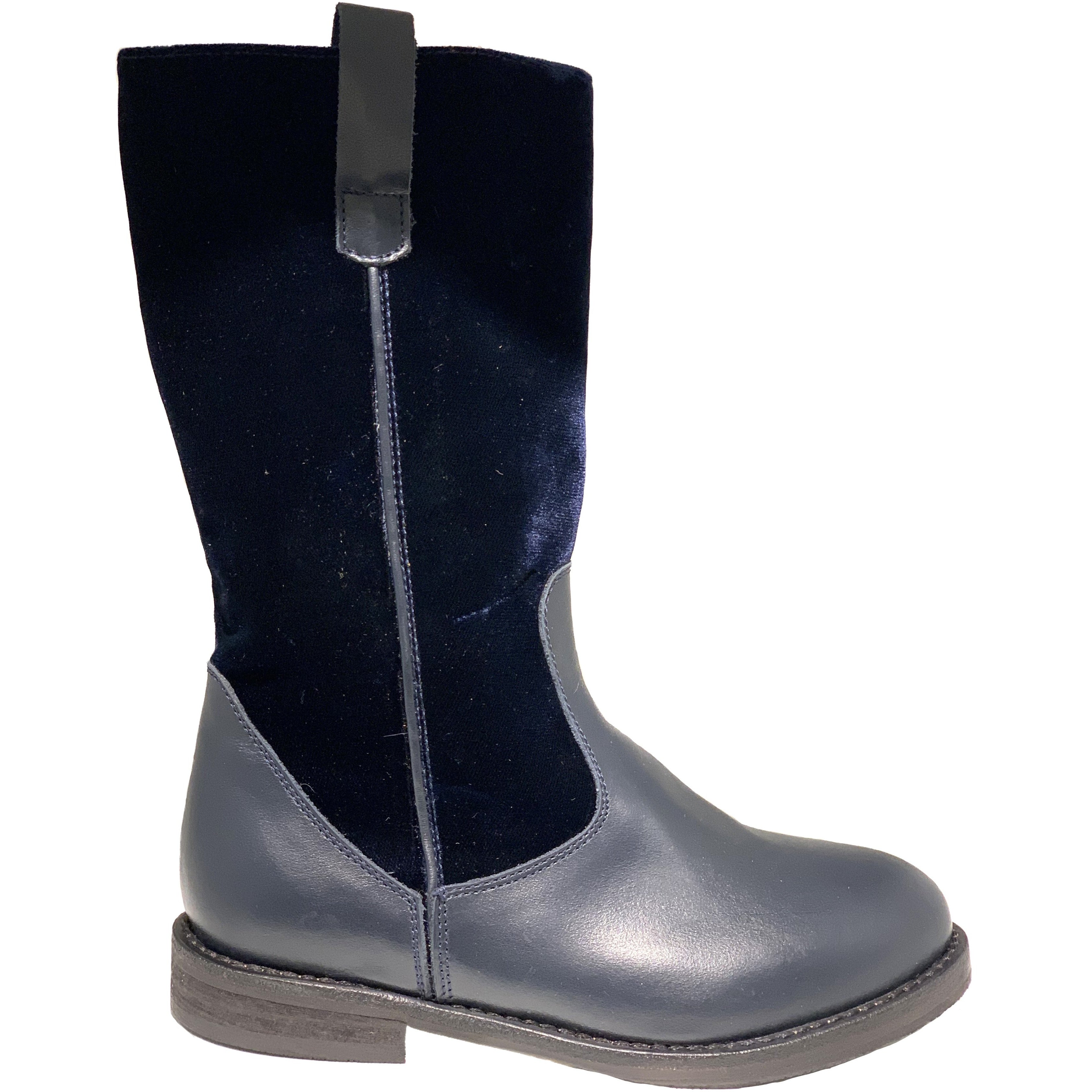 navy leather riding boots