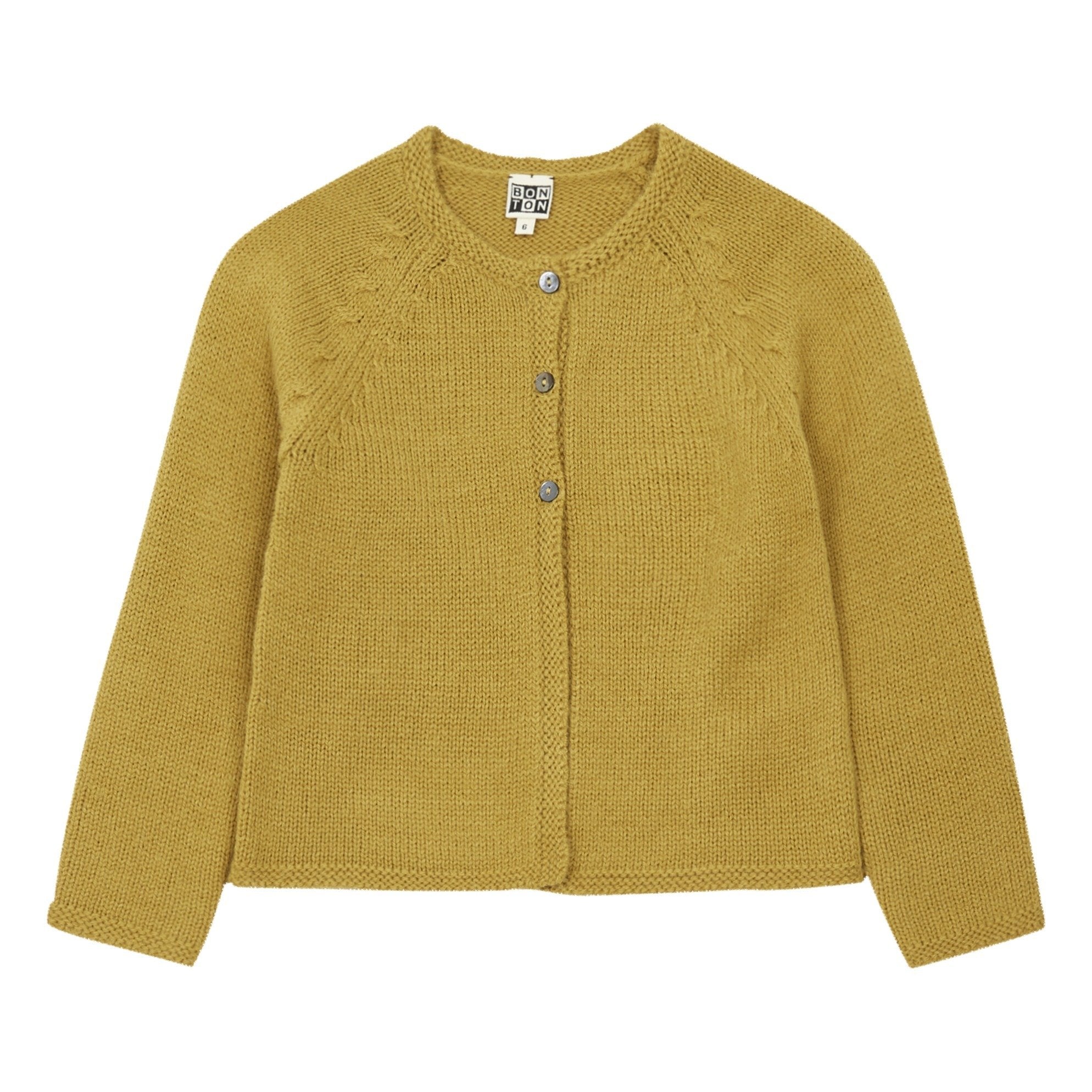 bonton baby alpaca cardigan mustard 