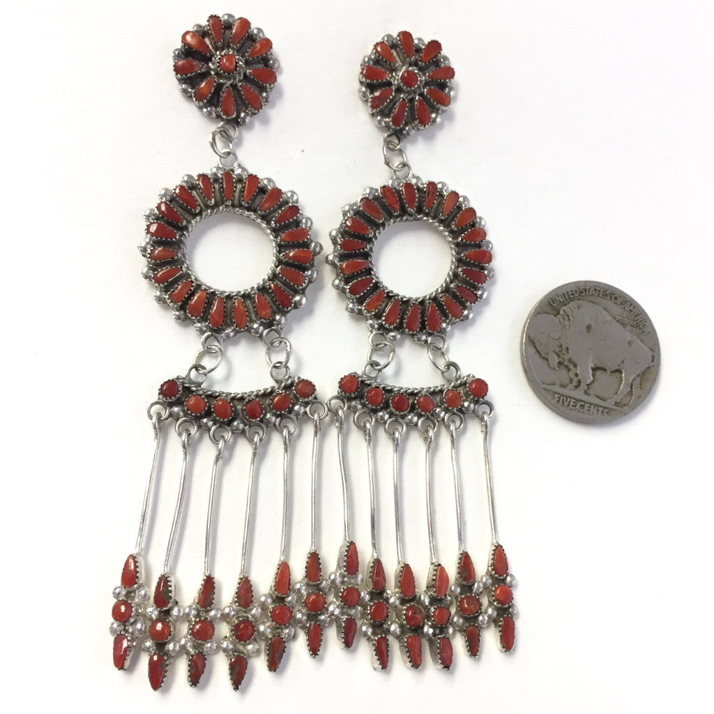 Coral Chandelier Hoops<br>By Milburn Dishta