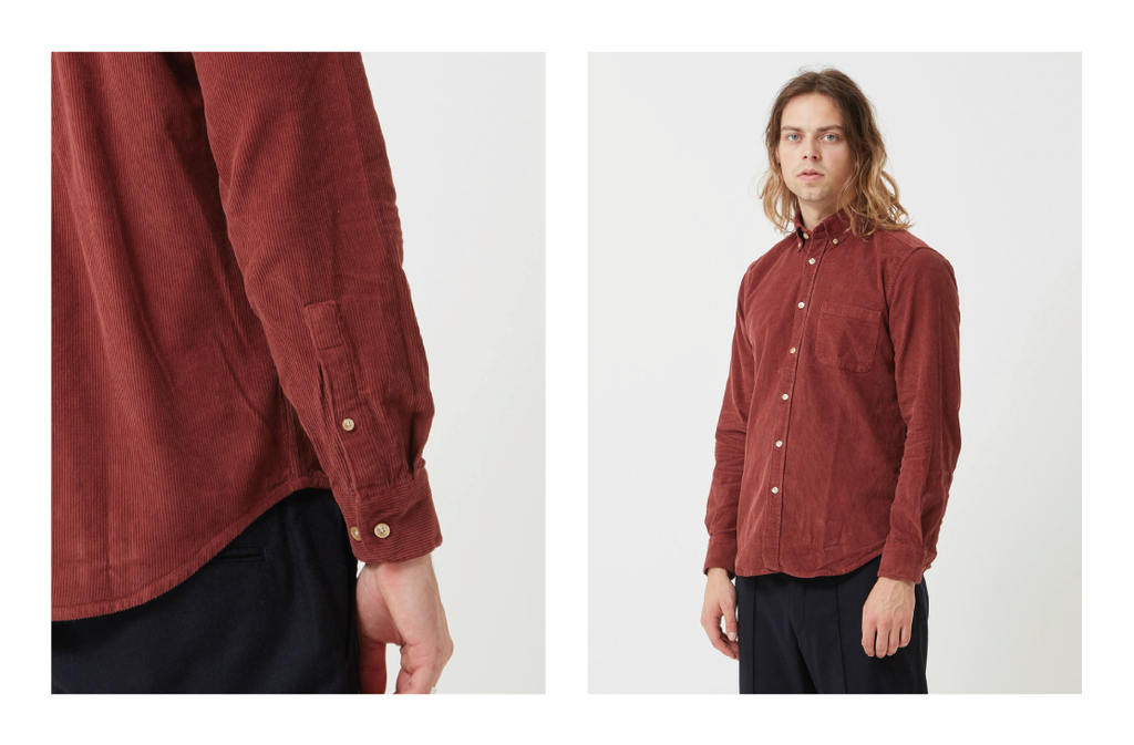 Portuguese Flannel Lobo Shirt (Cord) - Bordeaux