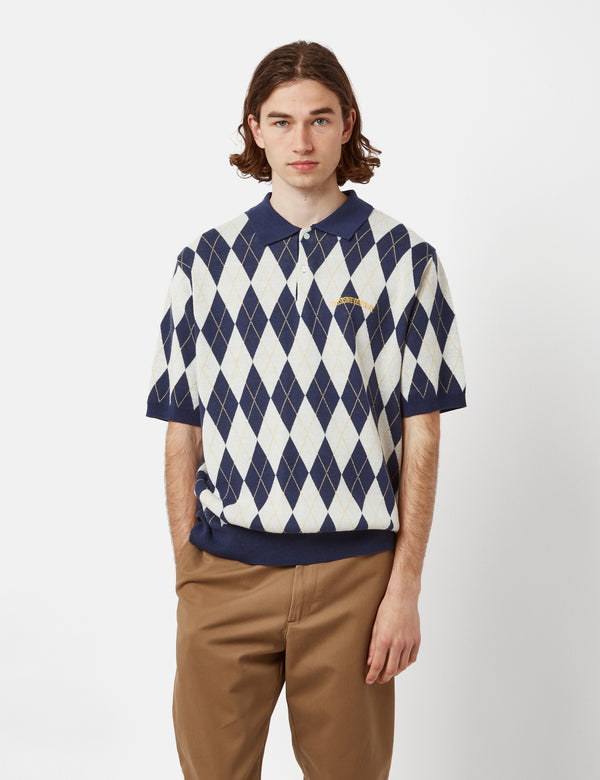 Thisisneverthat Argyle Cardigan - Blue I Urban Excess. – URBAN EXCESS