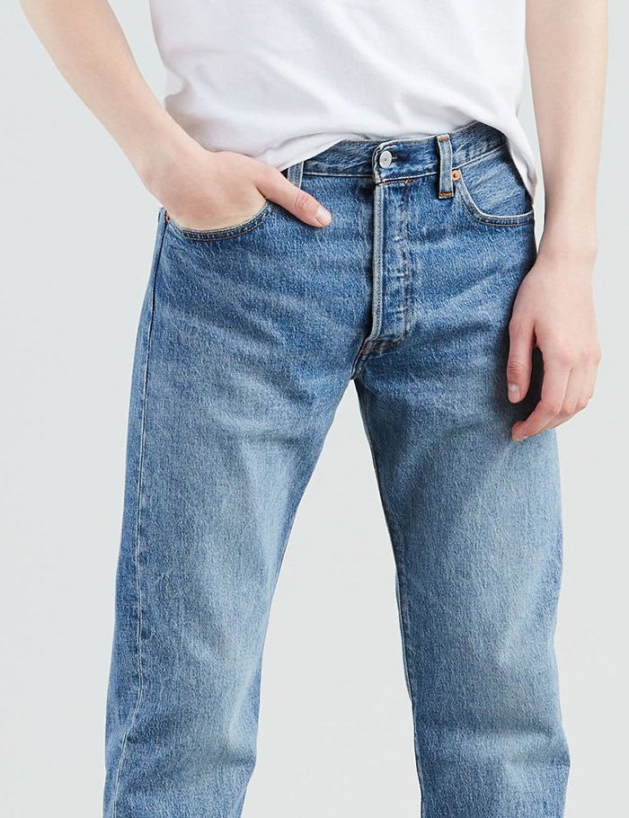 Levis 501 Original Fit Jeans (Straight Leg) - Baywater/Medium Blue | URBAN  EXCESS.